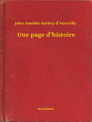 cover image of Une page d'histoire